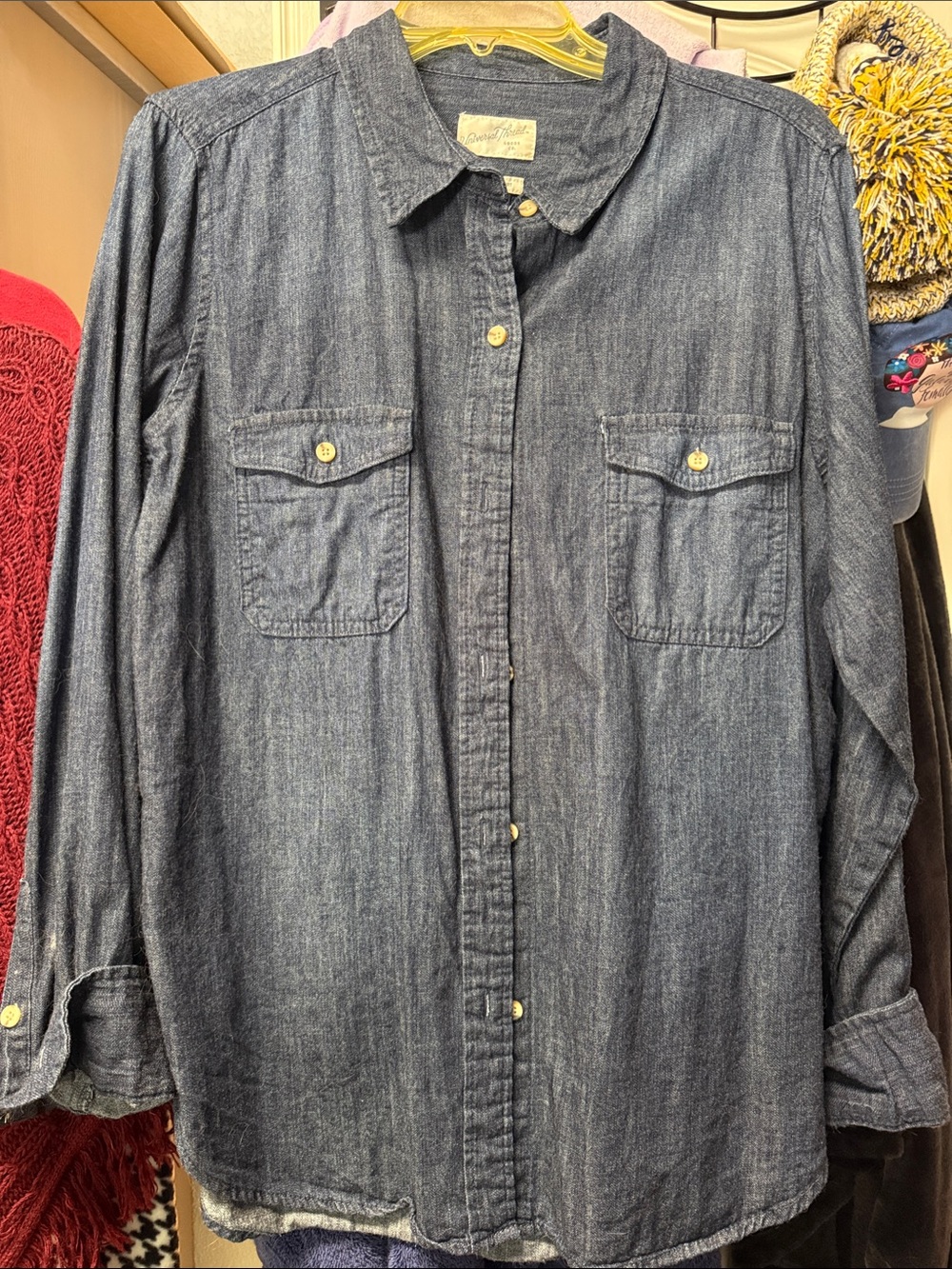 Casual Blue Denim Button-Down Shirt